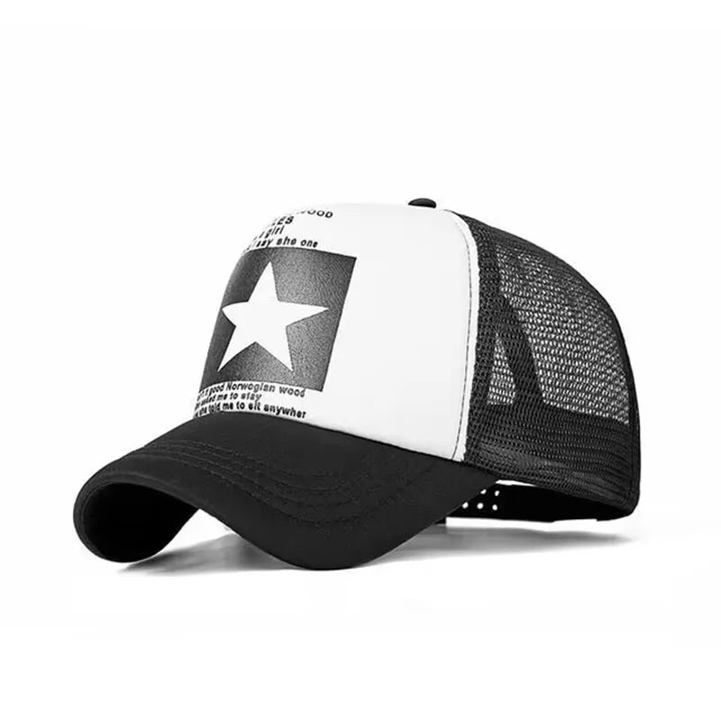 Trendy Mesh Snapback Baseball Cap for All Seasons - Unisex Hip Hop Style