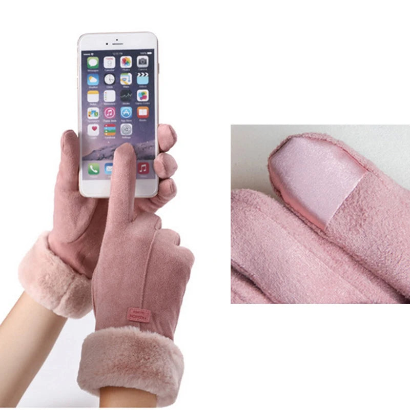 New Fashion Gloves Autumn Winter Cute Furry Warm Mitts Full Finger