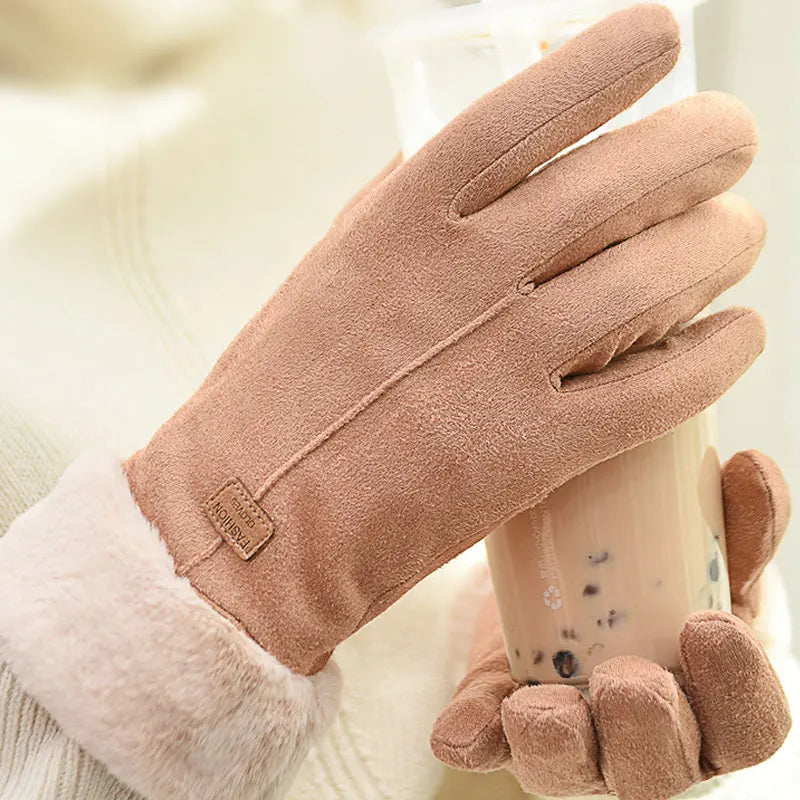 New Fashion Gloves Autumn Winter Cute Furry Warm Mitts Full Finger