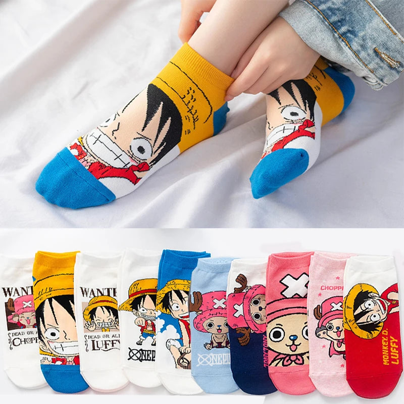 Anime One Piece Socks Luffy Chopper Short Socks Cartoon Autumn