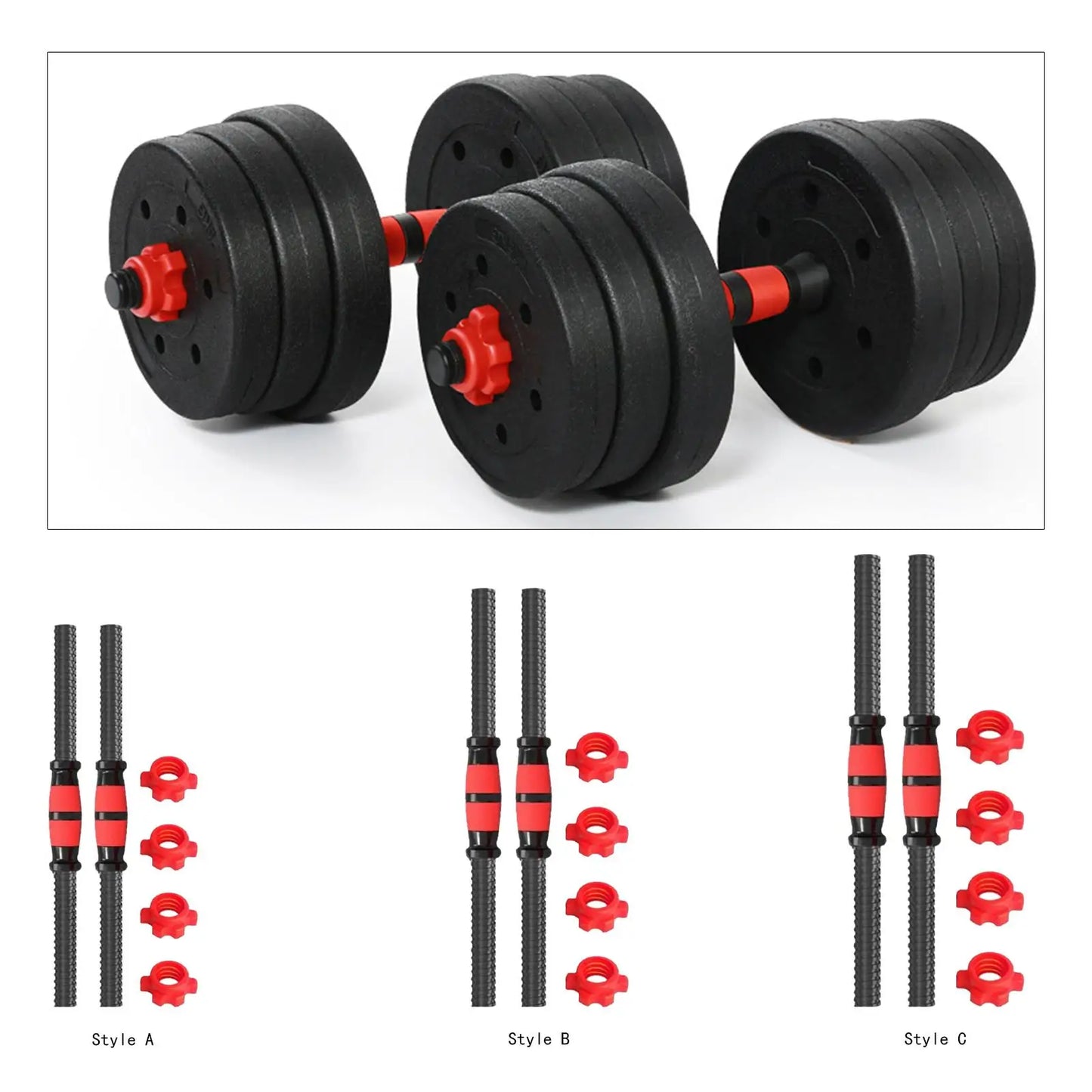 2Pcs Dumbbell Bars Doubleweight Set Comfortable Steel Sturdy Barbell Bar