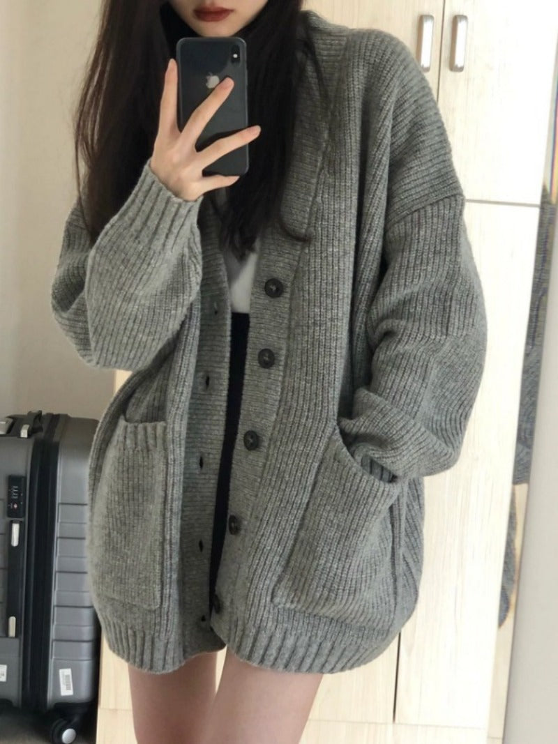 Autumn Winter Women Cardigan Sweater Coats Fashion Female Long Sleeve