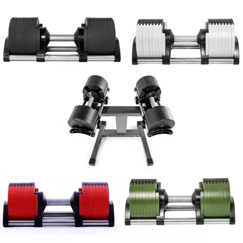 Adjustable Dumbbell Pair 2kg(5lb) or 4kg(9lb) Increase Max 45kg(100lb) Home Fitness Dumbbells