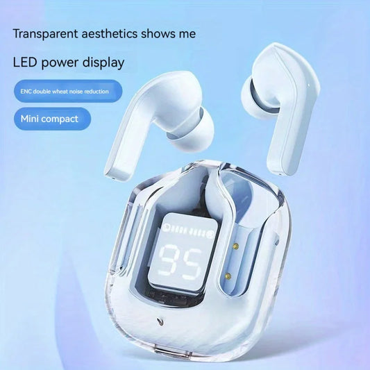 Original Wireless Bluetooth Earphone Transparent Headphones LED Power Digital Display Stereo Sound Earphones for Xiaomi