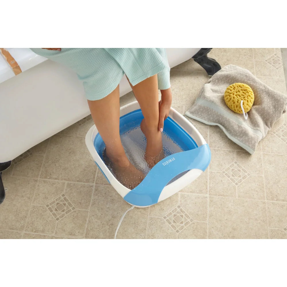 Compact Pro Vibrating Massage Foot Spa - Collapsible, Space Saving, Uses Epsom Salt FB-350