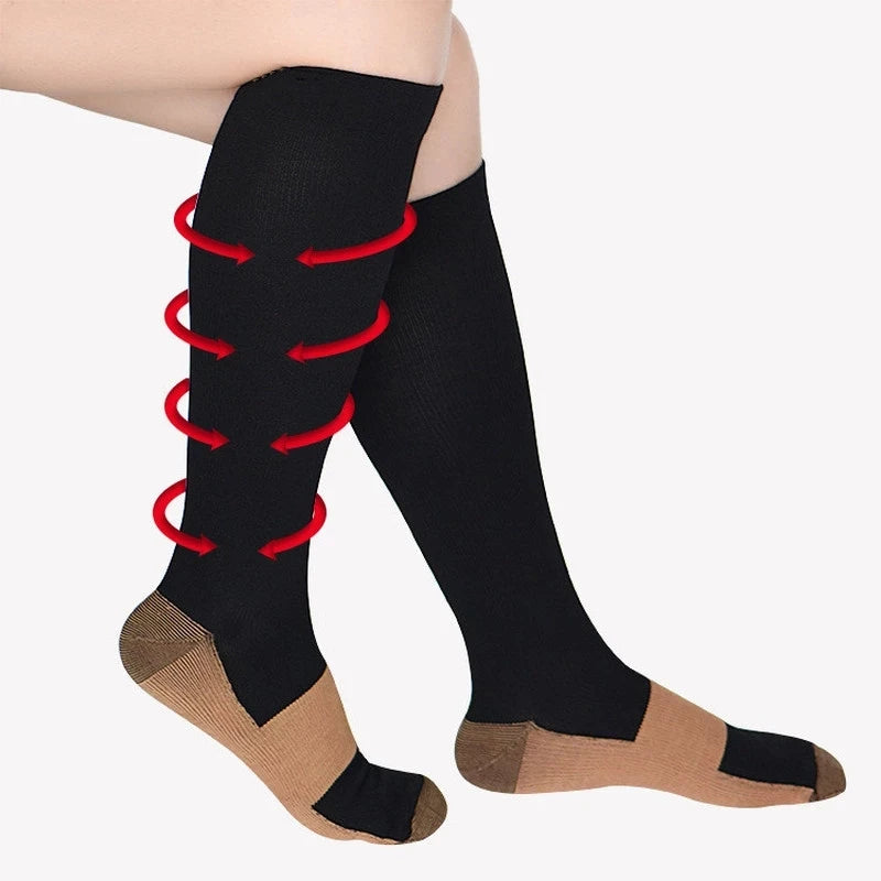 Unisex Compression Sports Socks for Hiking, Running & Training - High-Performance Elastic Support