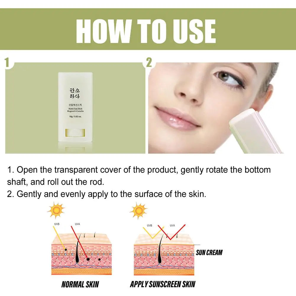 18g Face Body Sunscreen Matte Sun Stick SPF50+ UV Protective Refreshing Hydrating Waterproof Solar Blocker Sunblock Cream