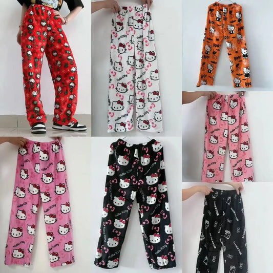 Pyjamas Women's Warm Woollen Cartoon Casual Home Pants Autumn Winter Fashion Trousers