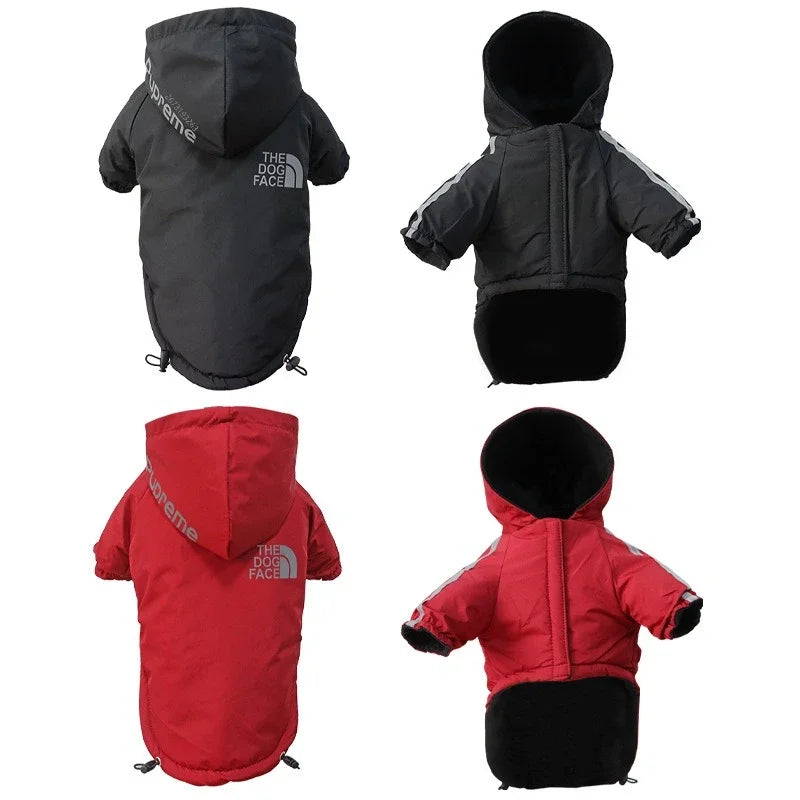 Pet Clothes Autumn Winter Pet Dog Reflective Waterproof Warm Coat Cotton Hooded Jacket