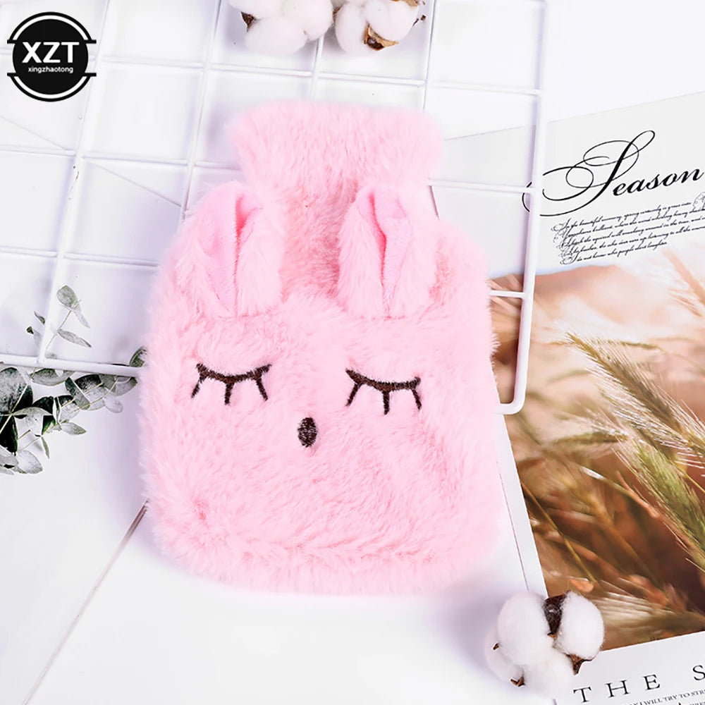 Winter Warm Heat Hand Warmer Stress Pain Relief Therapy Hot Water Bottle Bag Soft Rabbit Hand Warming Bag