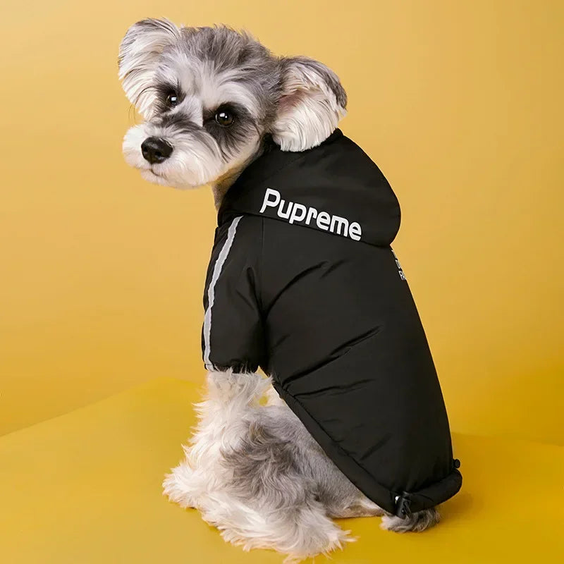 Pet Clothes Autumn Winter Pet Dog Reflective Waterproof Warm Coat Cotton Hooded Jacket