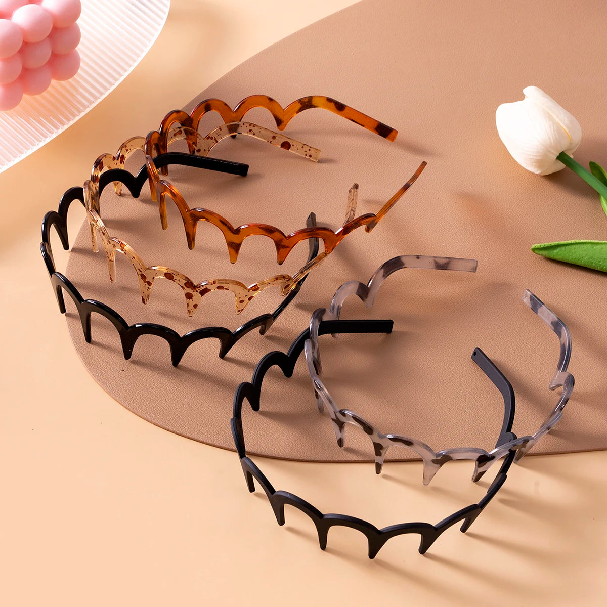 Korean Women Hair Comb Non-Slip Headband Fluffy Top Hair Bands Headwear Hair Accessories