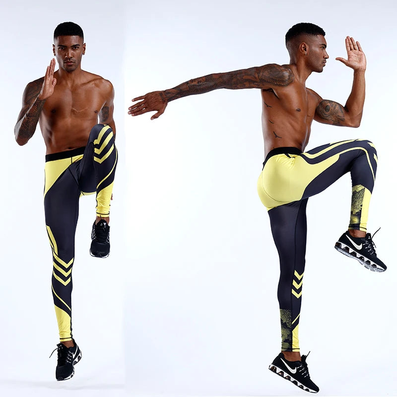 Men's Running Leggings Sportswear Quick Dry Gym Fitness Tights Workout Training