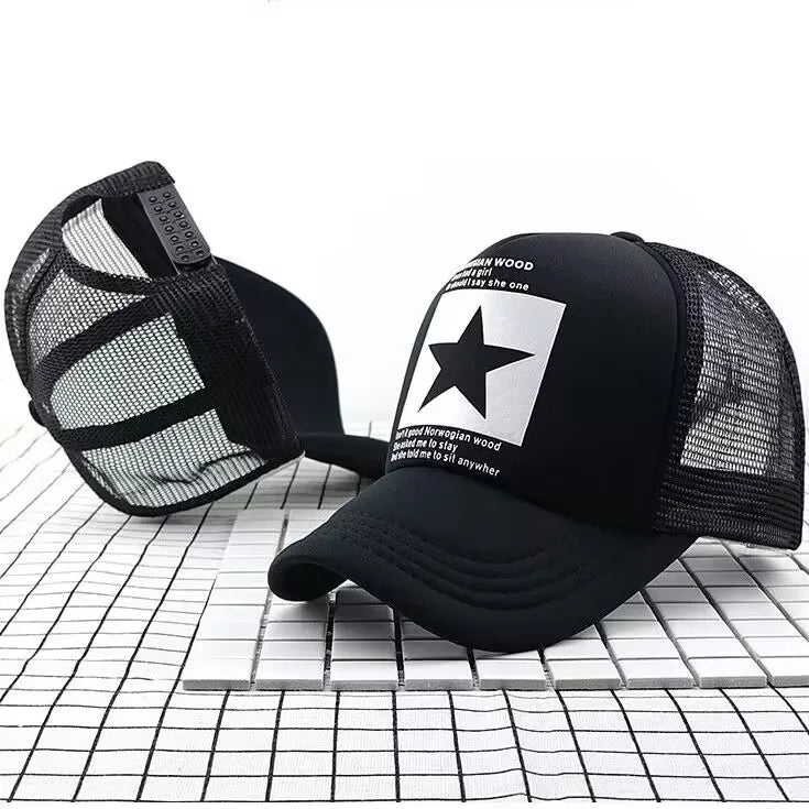 Trendy Mesh Snapback Baseball Cap for All Seasons - Unisex Hip Hop Style