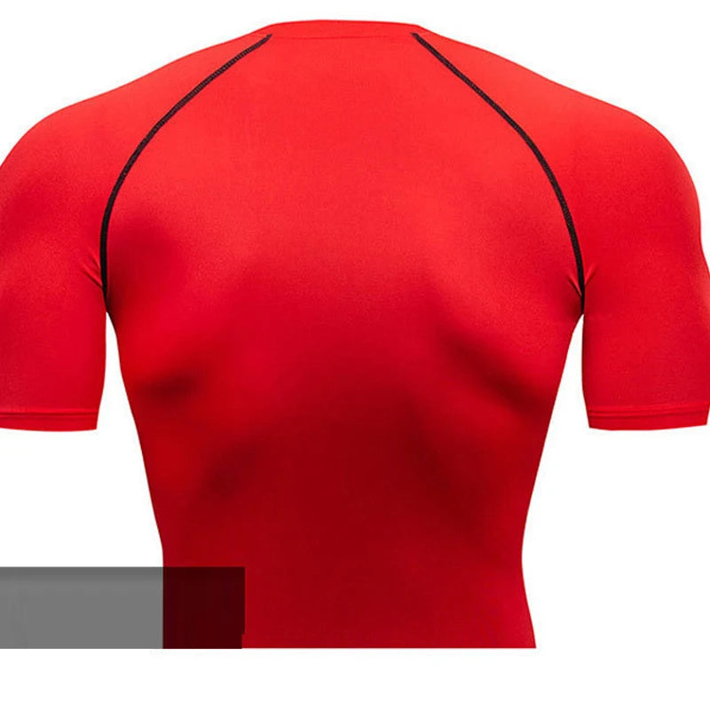 Men's compression running T-shirt fitness tight short sleeved T-shirt