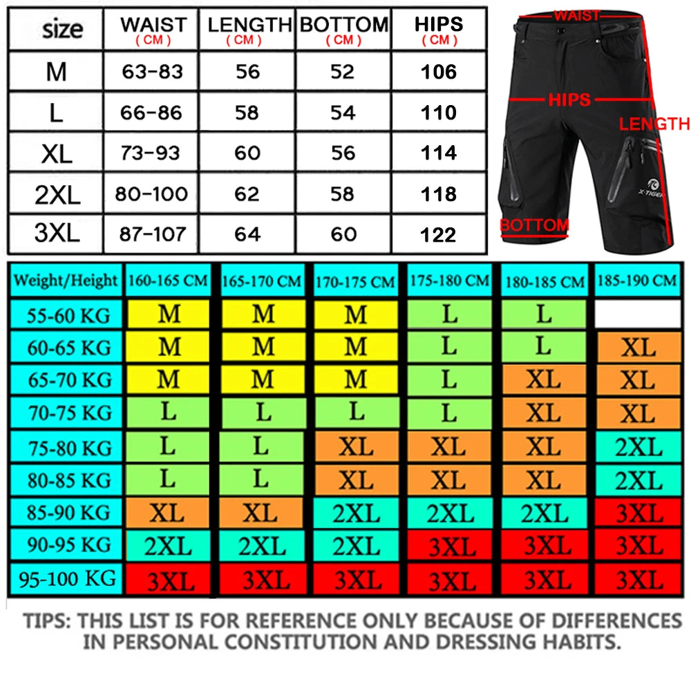 Mountain Bike Shorts Multi-Pockets Breathable Loose Riding Road MTB Shorts