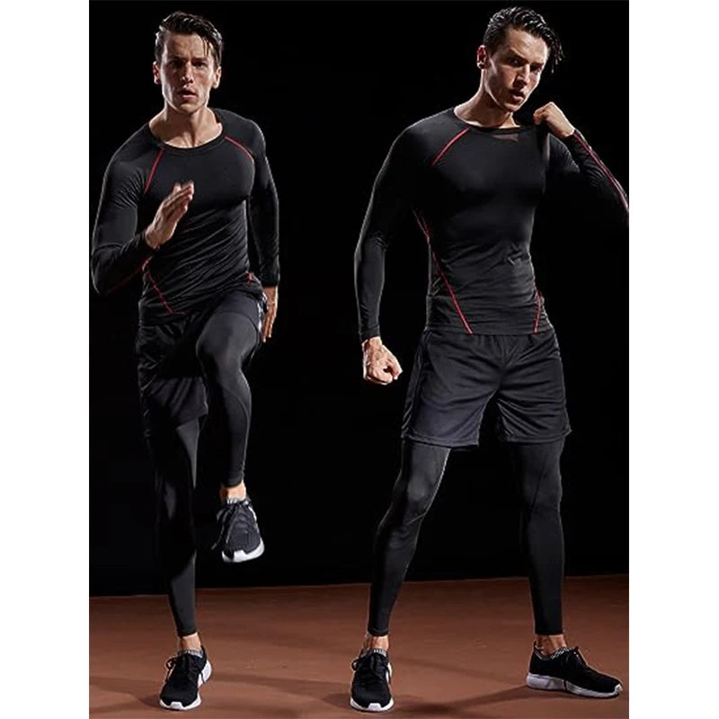 Compression Long Sleeve T Shirt Men Elastic Training T-shirt Gym