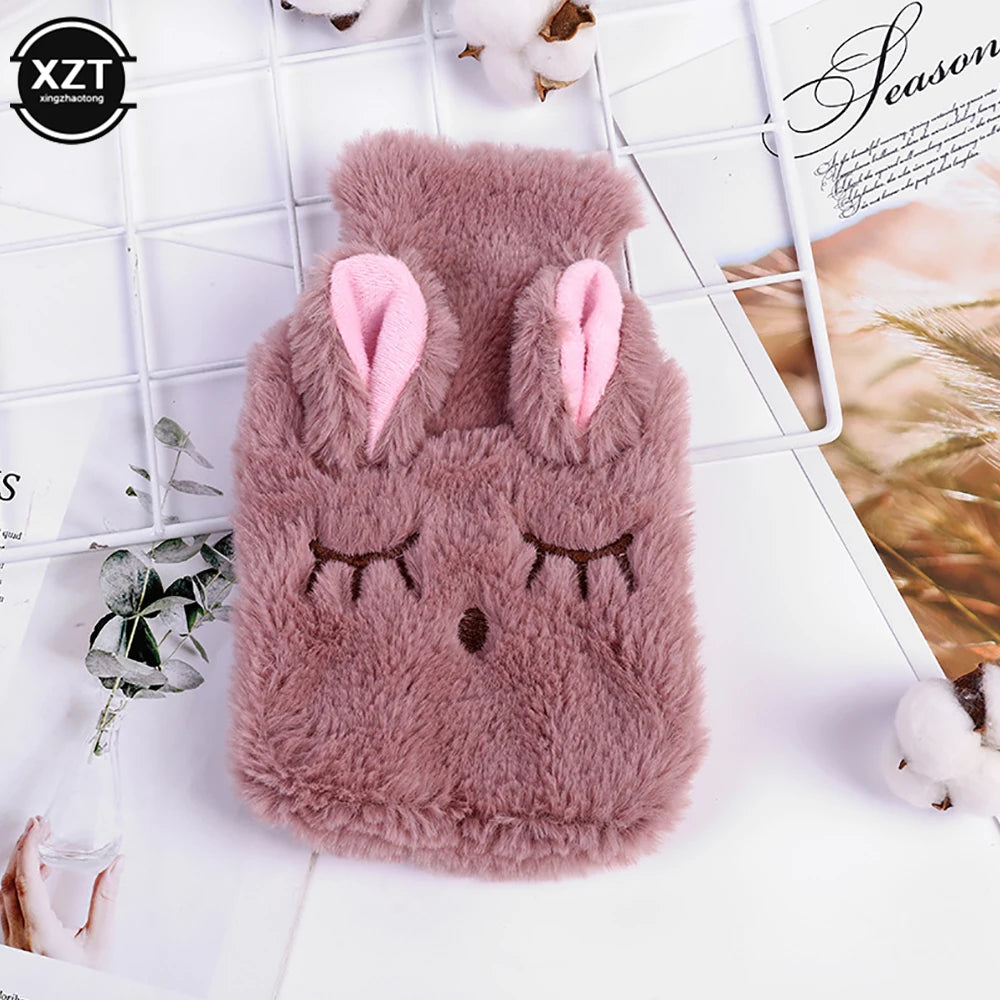 Winter Warm Heat Hand Warmer Stress Pain Relief Therapy Hot Water Bottle Bag Soft Rabbit Hand Warming Bag