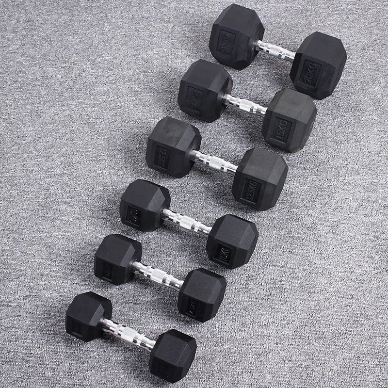 Fixed Dumbbells Men's Fitness Equipment Home Ladies Rubber Dumbbells