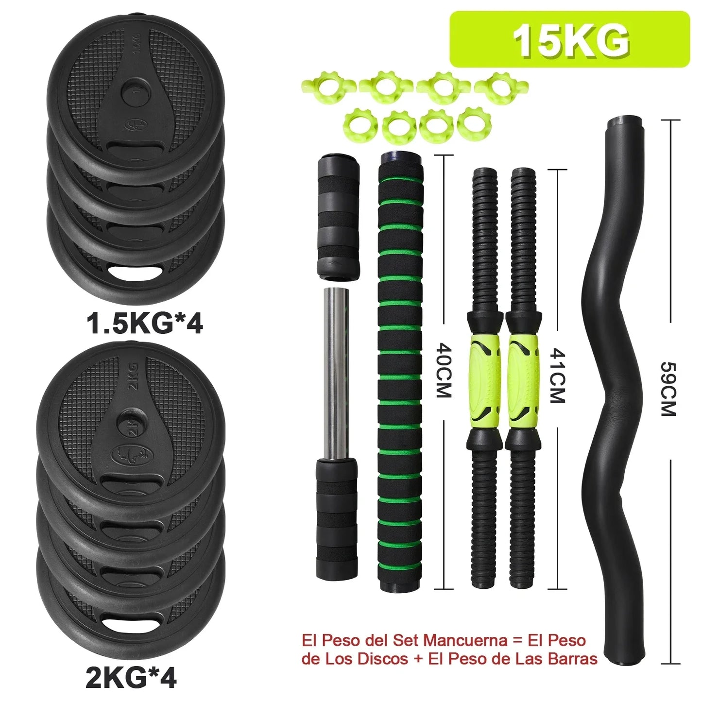 Multifunctional Adjustable Dumbbell Set 4 in 1, 10KG, 15KG, 20KG, 30KG