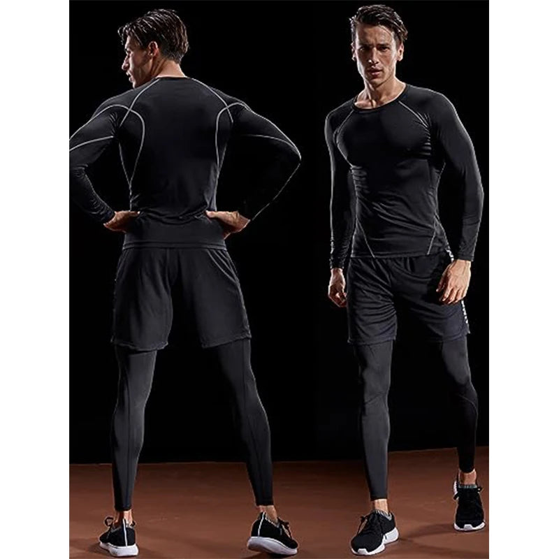 Compression Long Sleeve T Shirt Men Elastic Training T-shirt Gym