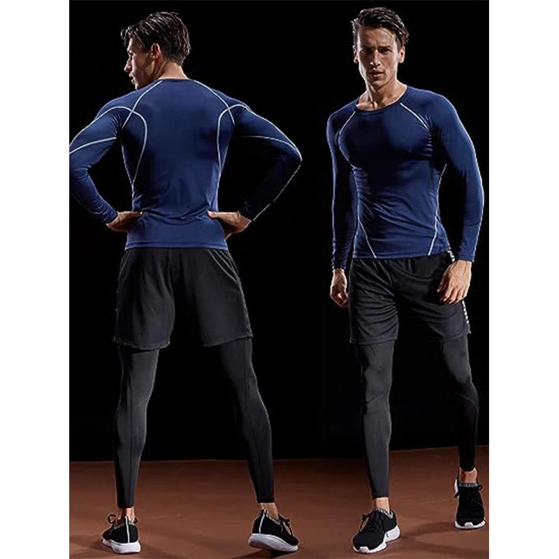 Compression Long Sleeve T Shirt Men Elastic Training T-shirt Gym