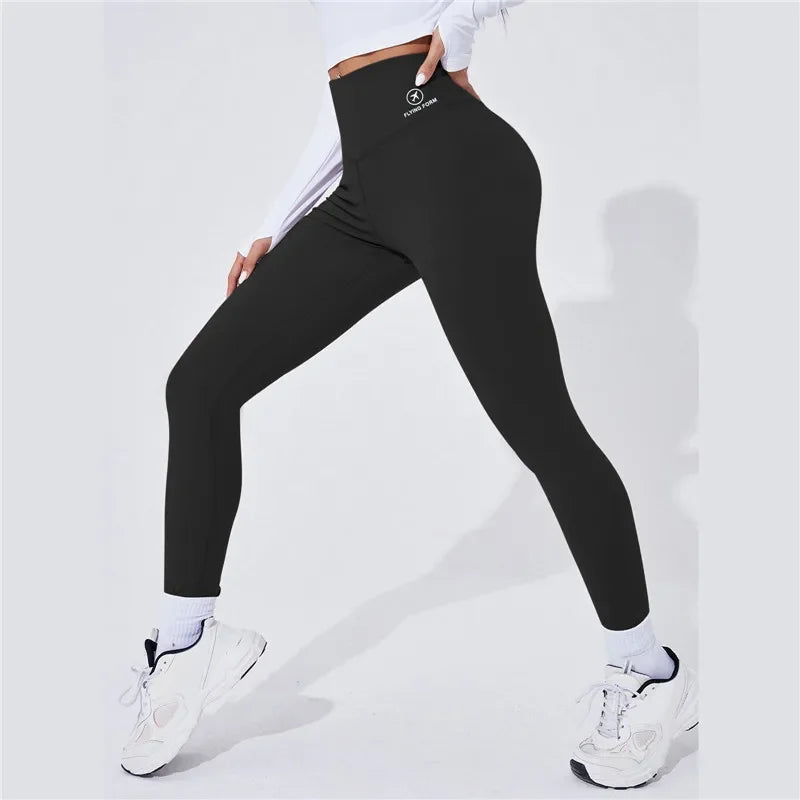 High Waist Yoga Warm Leggings Sports Tights Thermal Woman Running Pants