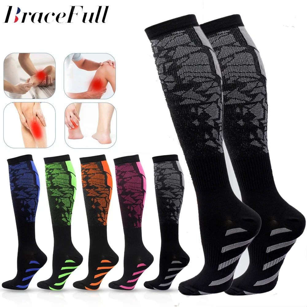 Women Sports Socks For Marathon Cycling Football Varicose Veins Winter