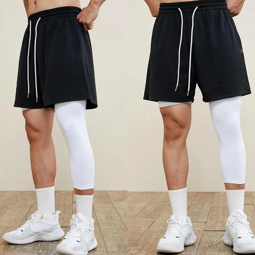 Single Leg Basketball Leggings Quick Drying Men's Running Football Yoga