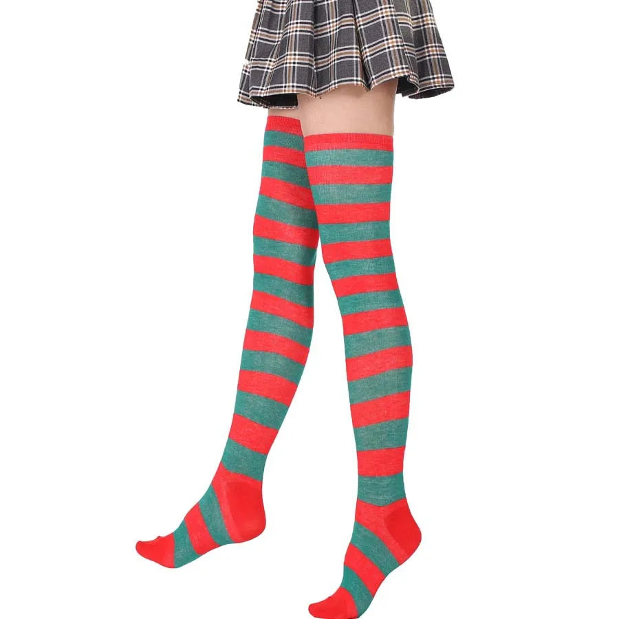 Woman Cosplay Stockings Orange Strips Long Socks Over Knee Thigh High Socks Women