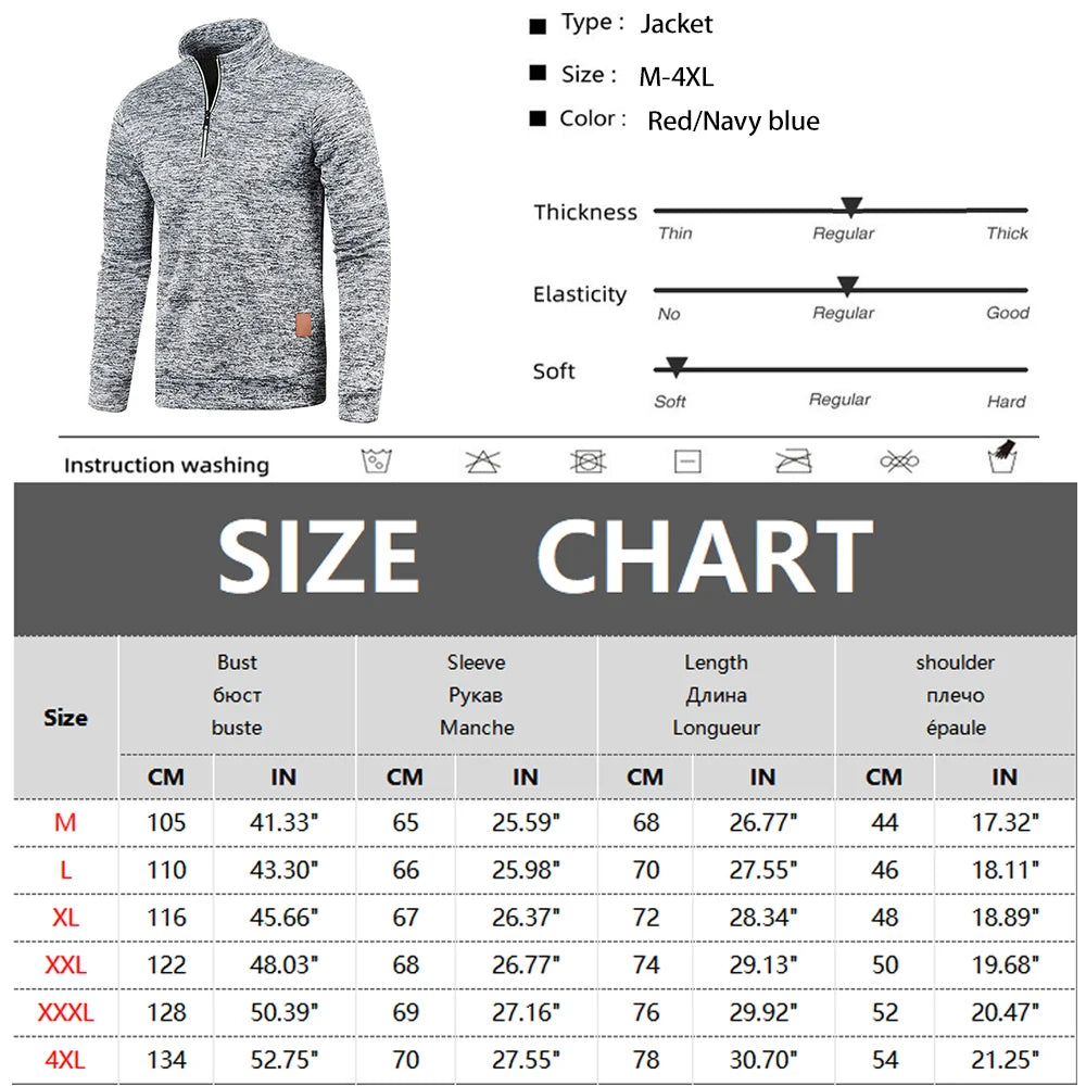 Sweatshirts Zipper Pullover for Male Hoody Outdoor Sweatshirt Autumn Solid Colour T