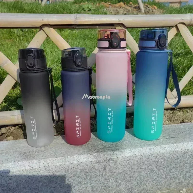 1 Liter Large Capacity Sports Water Bottle Leak Proof Colourful Plastic Cup Drinking Outdoor Travel