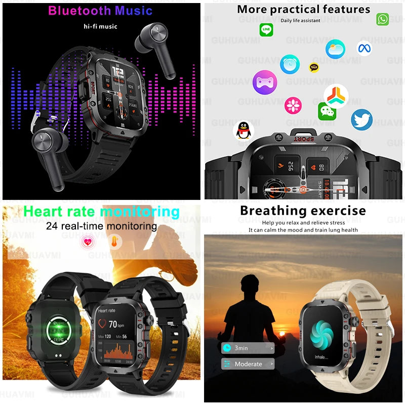 Screen Heart Rate Waterproof Outdoor Smart Watch Bluetooth Call For Xiaomi