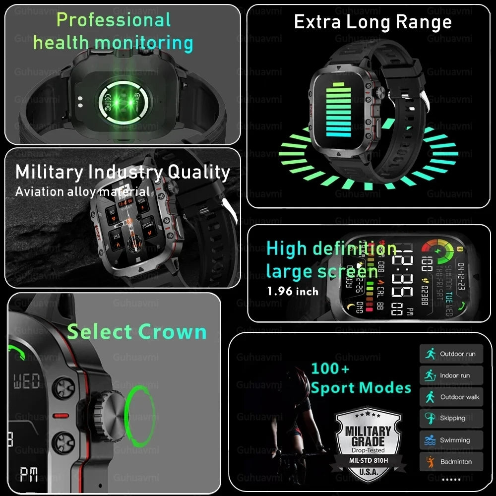 Screen Heart Rate Waterproof Outdoor Smart Watch Bluetooth Call For Xiaomi