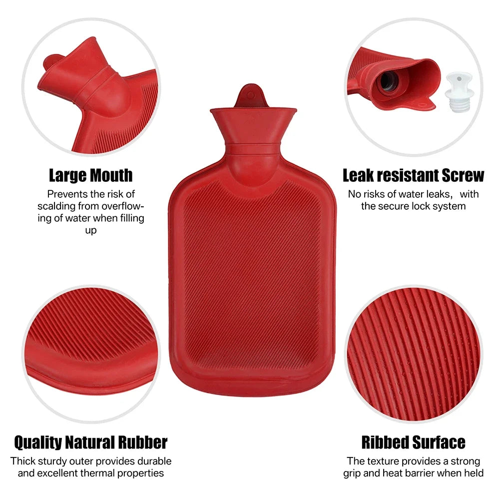 2000ml Large Hot Water Bag with Thickened Plush Cover Hand Warmer