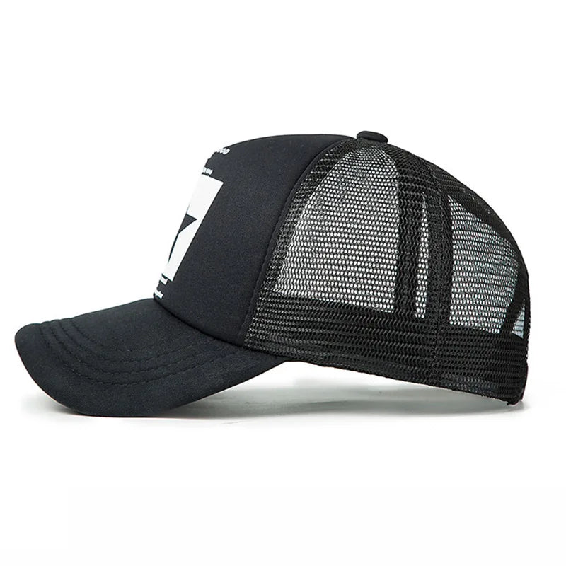 Trendy Mesh Snapback Baseball Cap for All Seasons - Unisex Hip Hop Style