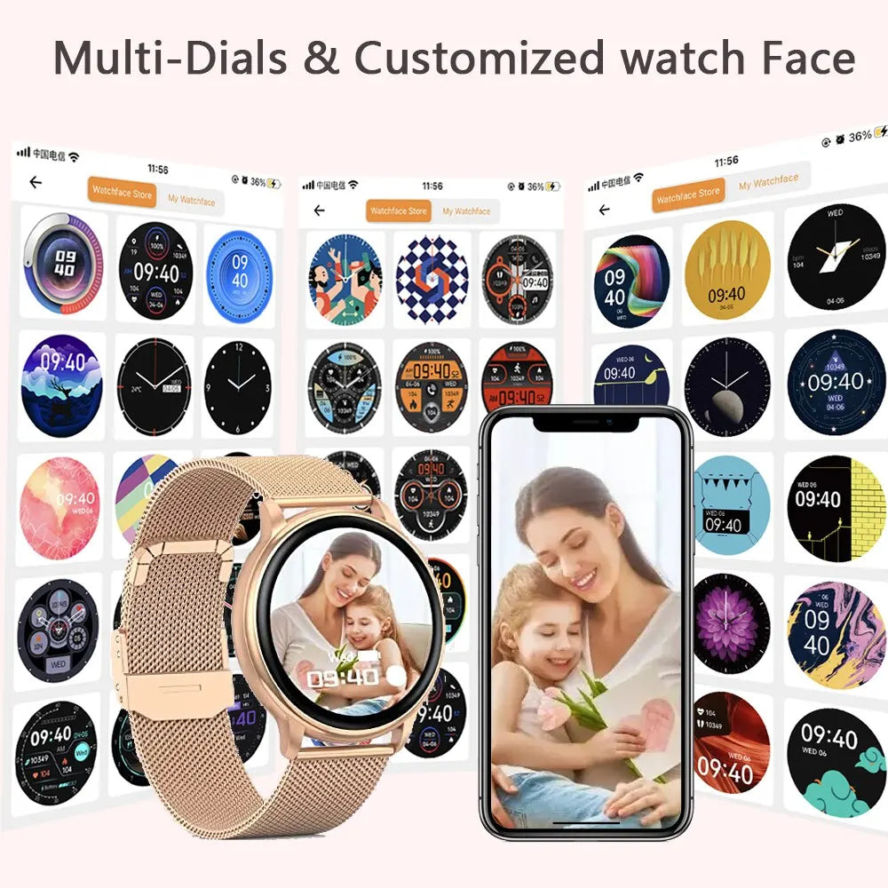 Bluetooth Call Smart Watch Women Custom Dial Watches Men Sport Fitness Tracker Heart Rate Smartwatch