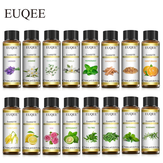 10ml Natural Plant Essential Oil with Dropper For Diffuser Humidifier Lavender Jasmine Eucalyptus Vanilla Essential Oils