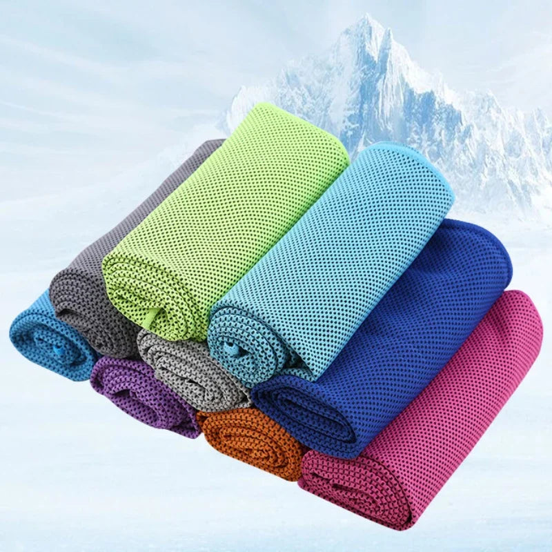 Portable Mini Silica Gel Set Cold Towel Polyester Fiber Outdoor Cooling Towel Fitness sports gym