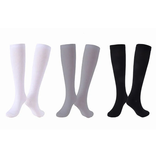 Winter Socks 1 Pair Soild Color Compression Stockings Ankle Sock Black White Tube Socks