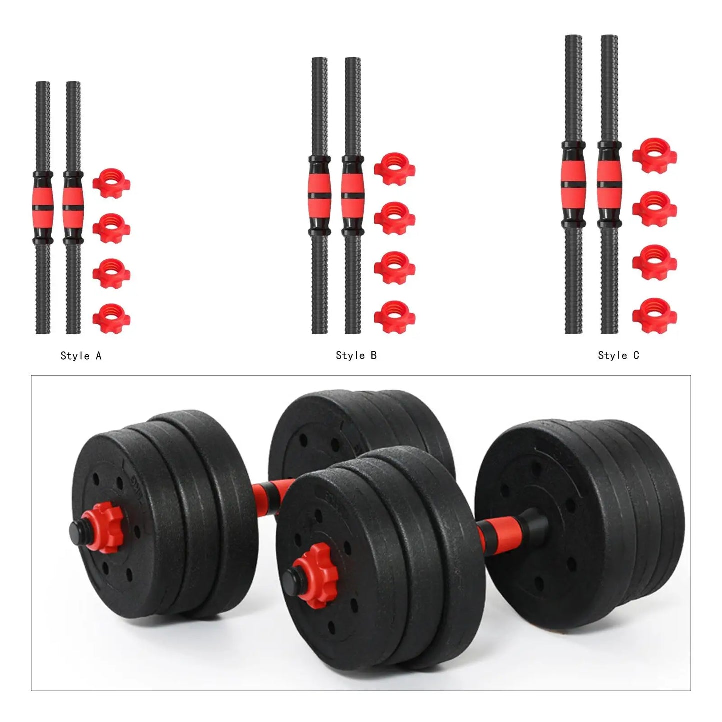 2Pcs Dumbbell Bars Doubleweight Set Comfortable Steel Sturdy Barbell Bar