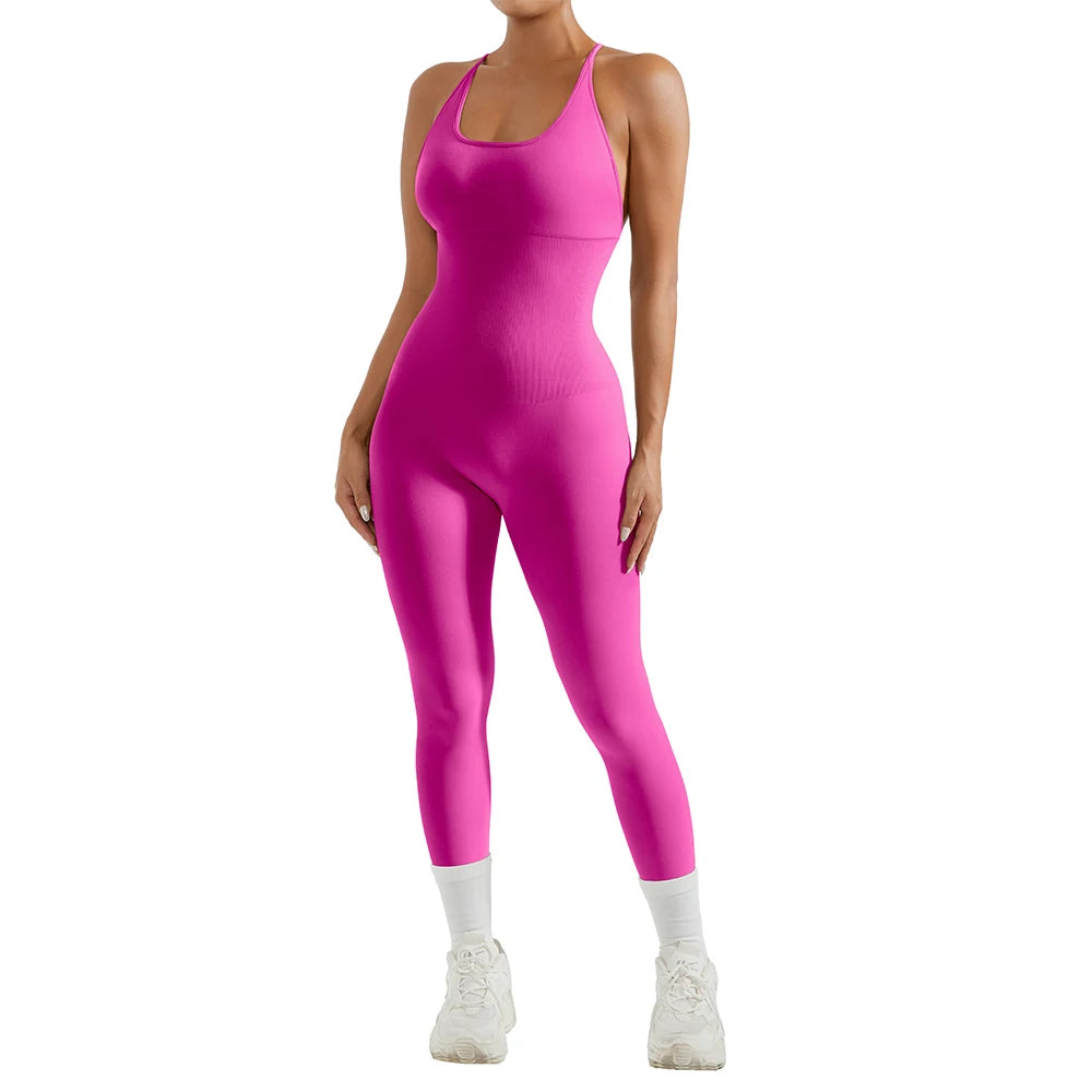 Jumpsuit Women Full Seasons Casual Fitness Sporty Playsuit Sleeveless Slim Activewear All In One Jumpsuit Clothing Lady