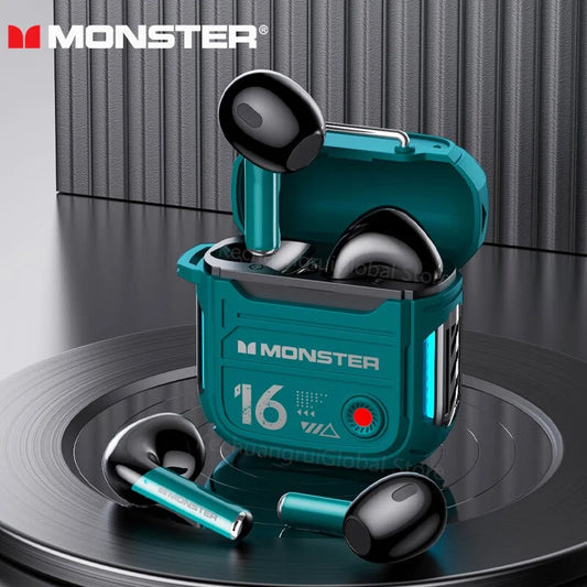 Monster Bluetooth 5.3 Earphones Mechanical Design Wireless Headphones Gamer