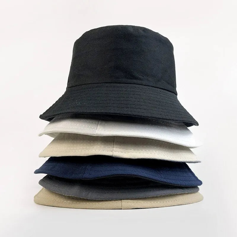 Summer Bucket Hat for Women Big Wide Brim Outdoor Soft Cotton Solid Colour Sun Hats