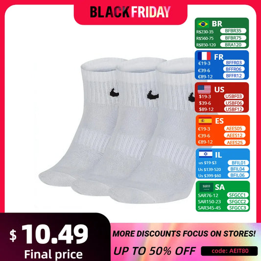 Nike Everyday Lightweight Crew Unisex Athletic Socks for Men