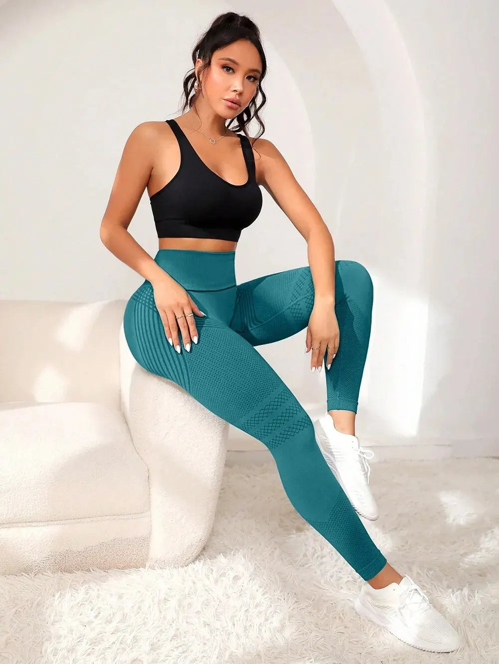 Women's High Waisted Elastic Fitness Pants Running Yoga Pants