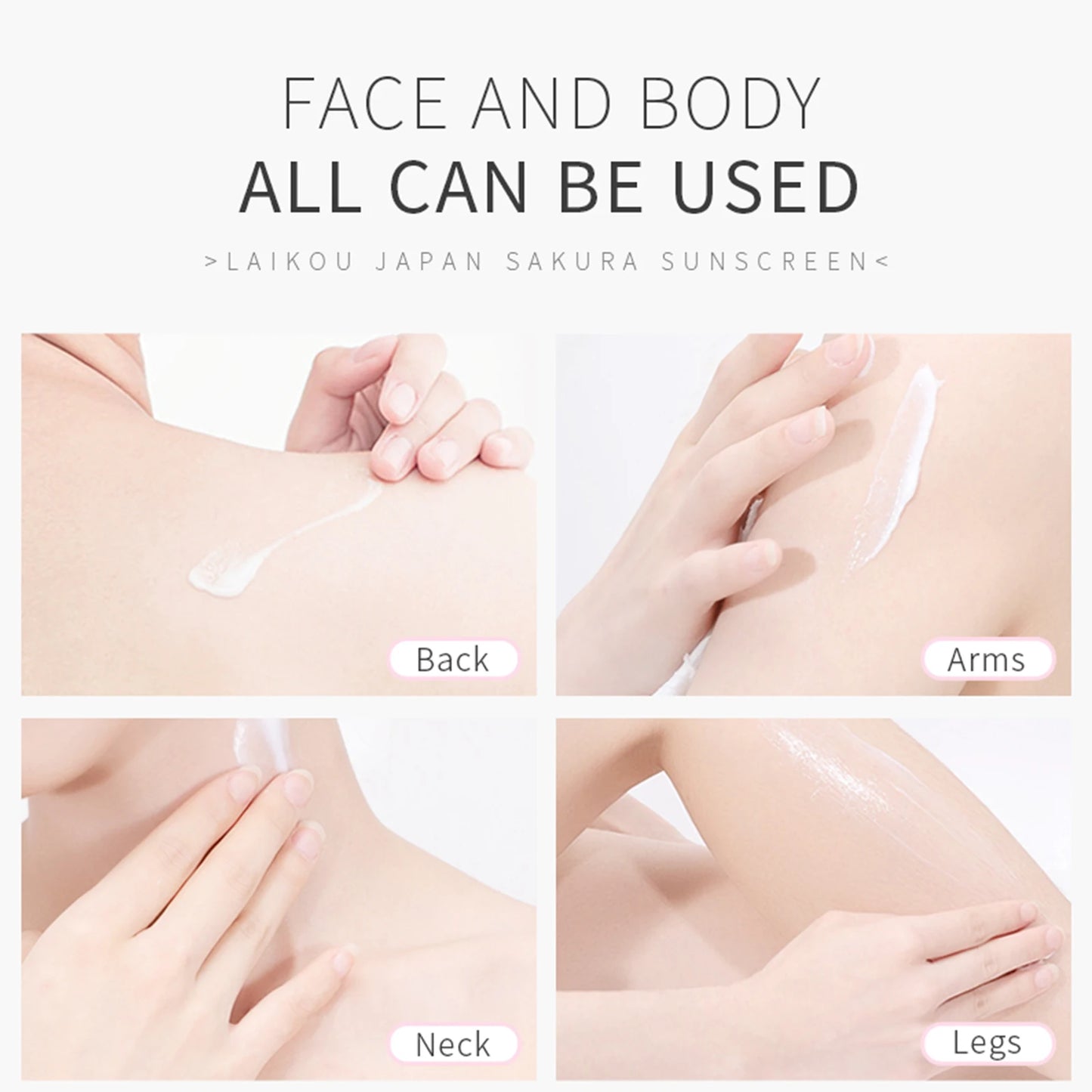 Face Body Whitening Sunscreen Cream SPF50+ Refreshing Waterproof UV Protector Concealer Moisturizing Brightening