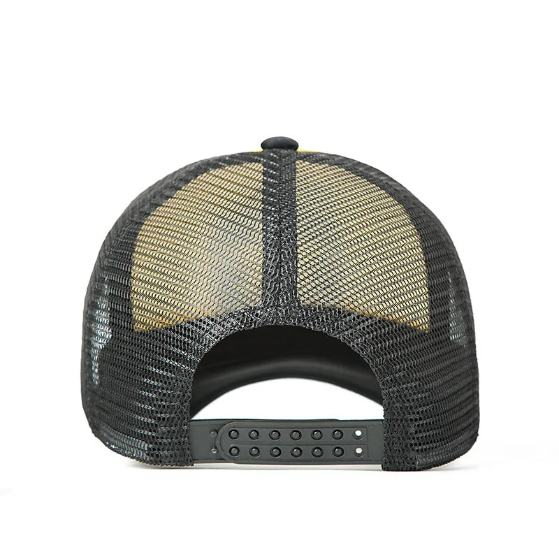 Trendy Mesh Snapback Baseball Cap for All Seasons - Unisex Hip Hop Style