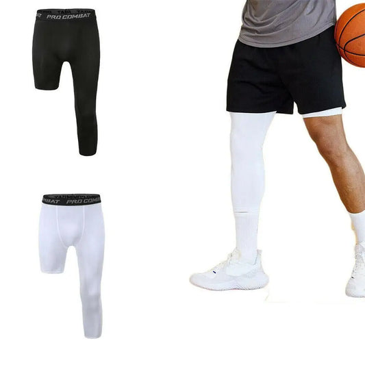 Single Leg Basketball Leggings Quick Drying Men's Running Football Yoga