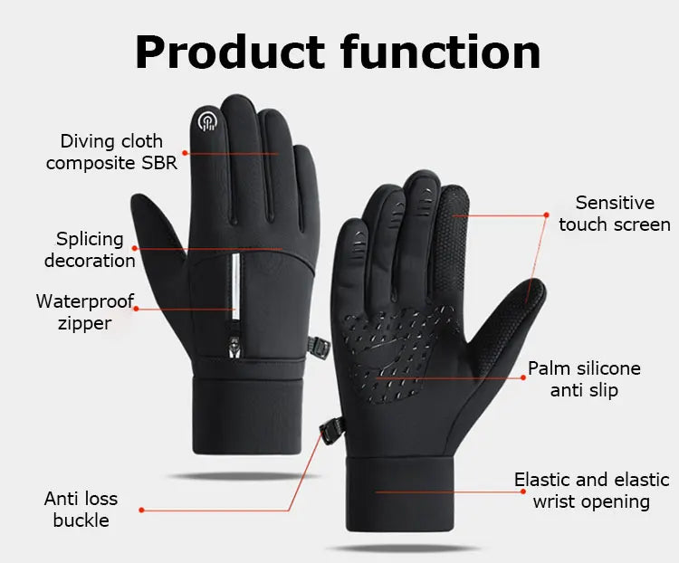 All-Weather Thermal Sports Gloves for Men & Women – Waterproof Comfort